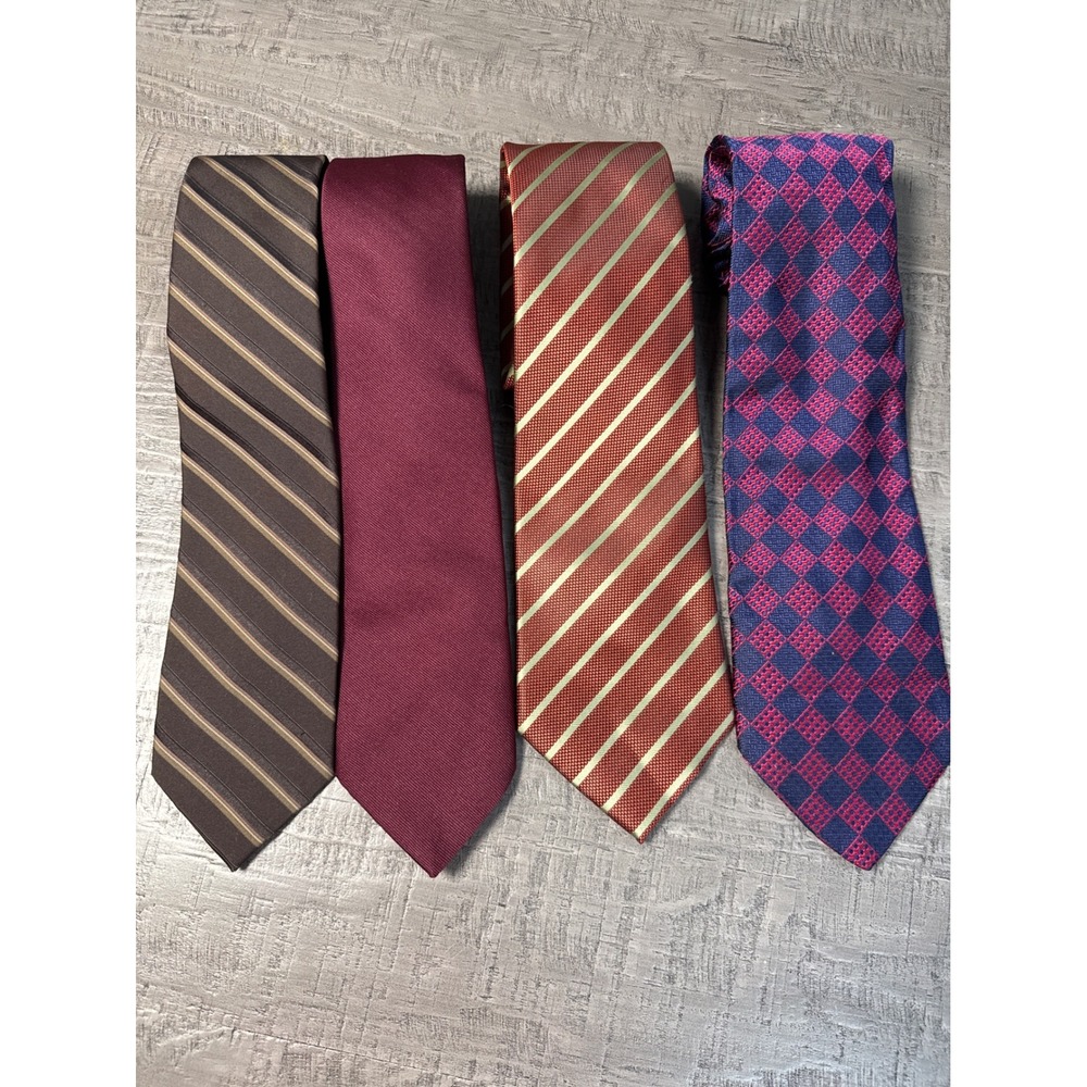 Lot of 4 Vintage Men's Ties Wembley Angelo Rossi Tie Rack‎ Italy Y2K